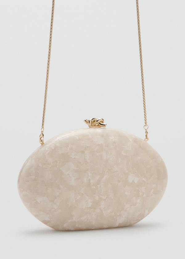 Pearl-effect clutch bag — Ivory White