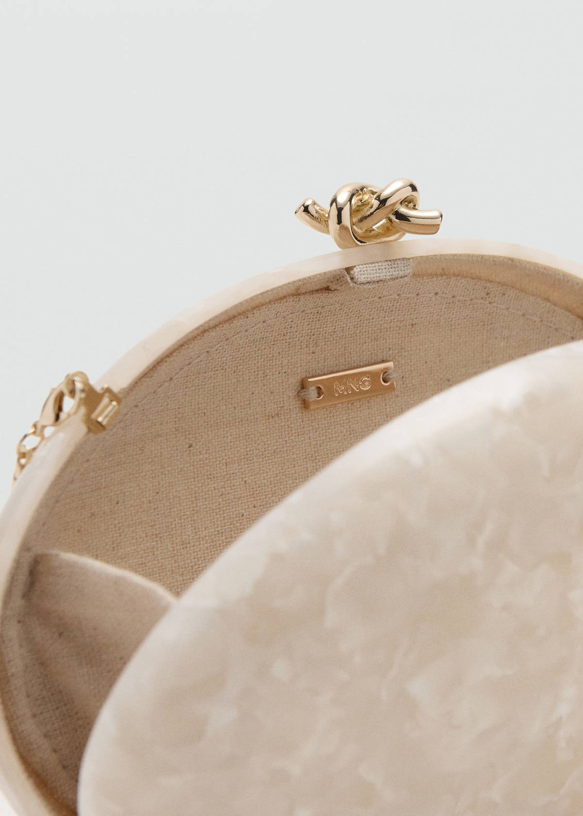 Pearl-effect clutch bag — Ivory White