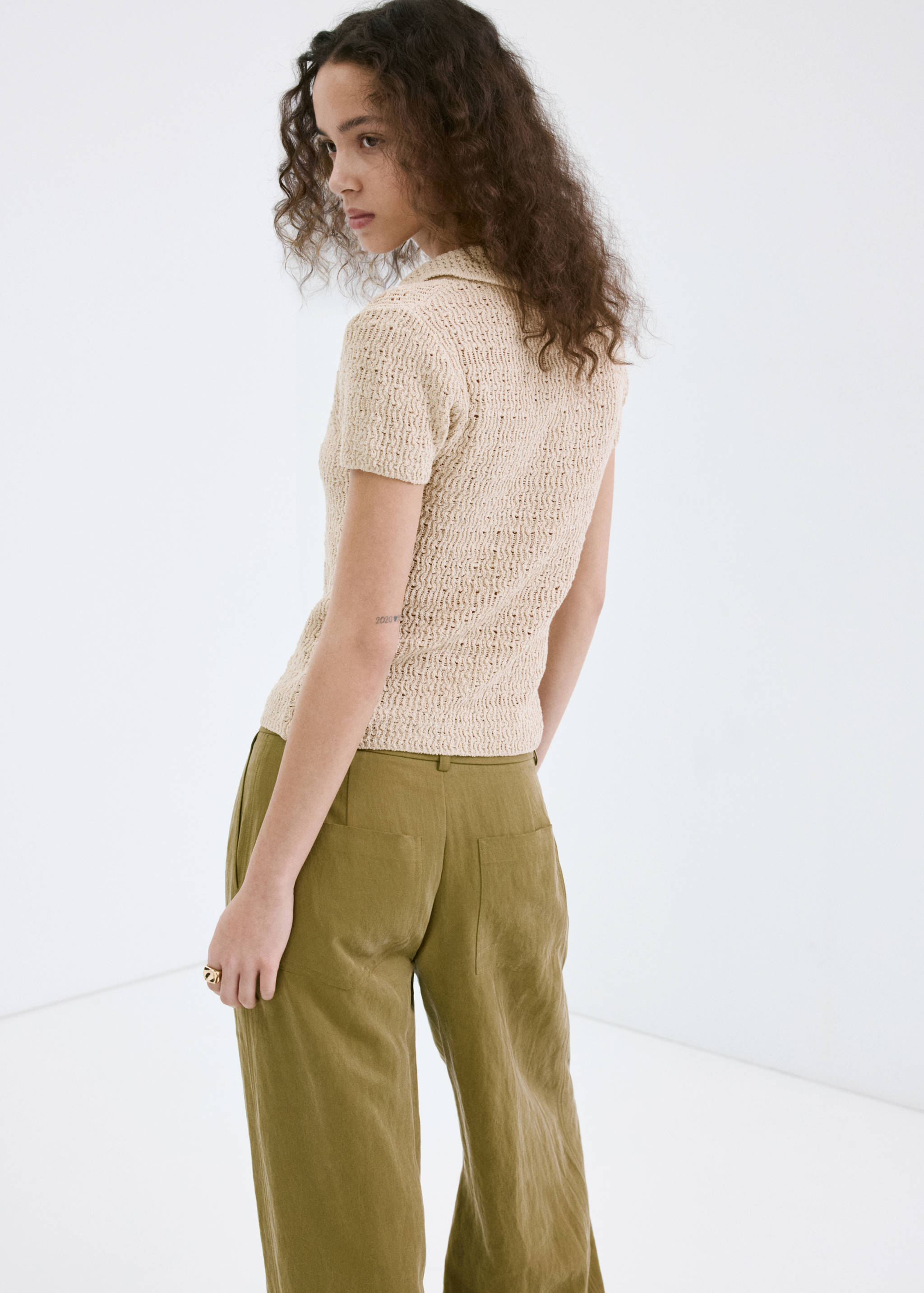 Pull-over maille col polo - Verso de l’article