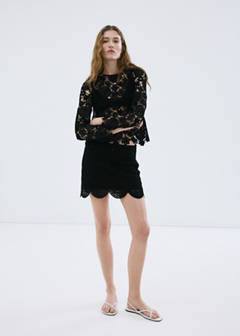 Openwork knitted floral sweater — Black 2