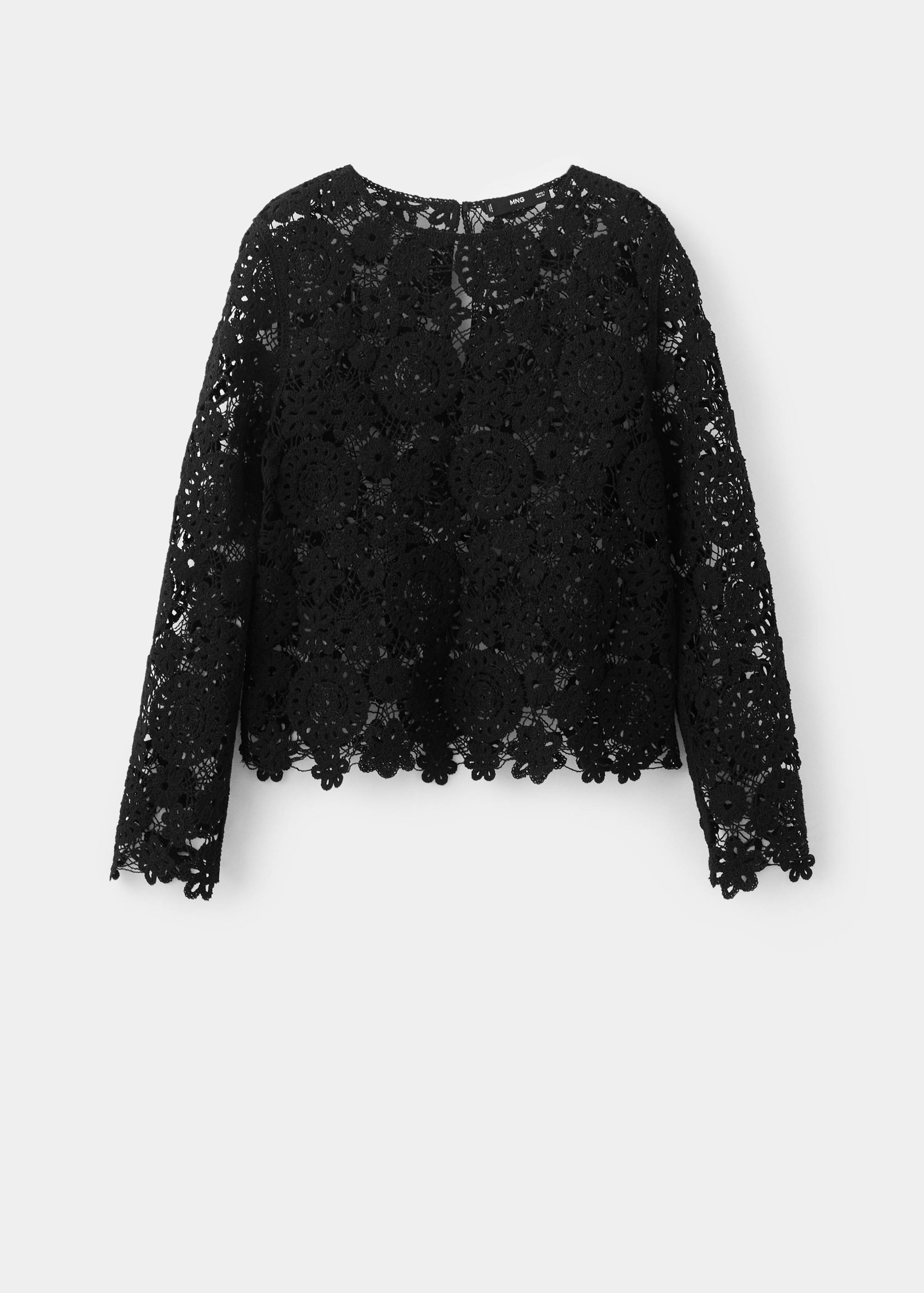 Openwork knitted floral sweater - Article without model
