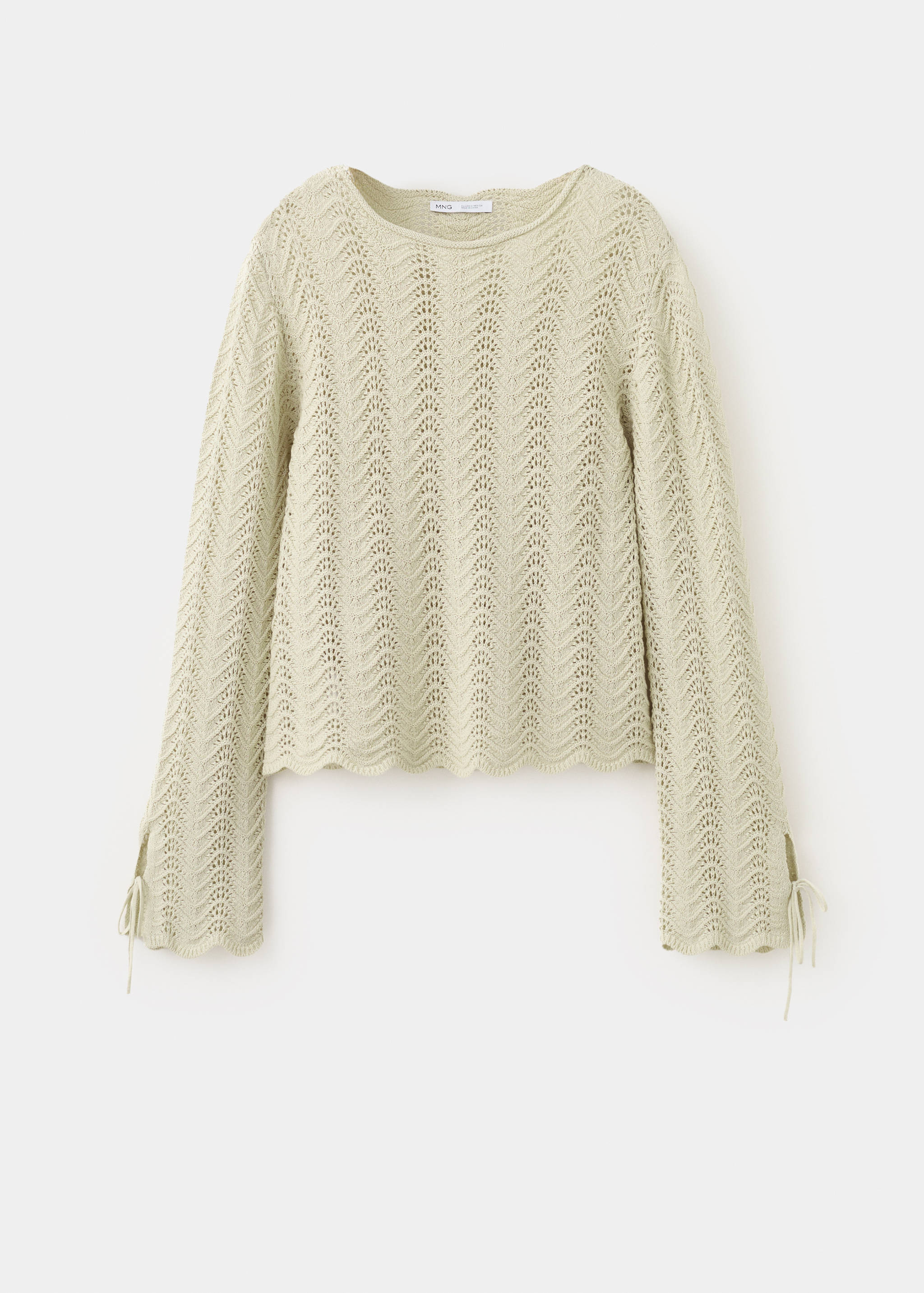Openwork knit sweater with slit sleeves - Article without model