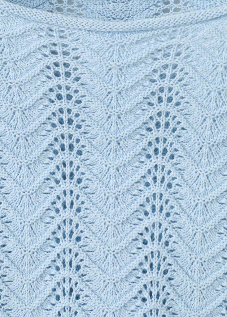 Openwork knit sweater with slit sleeves — Sky Blue