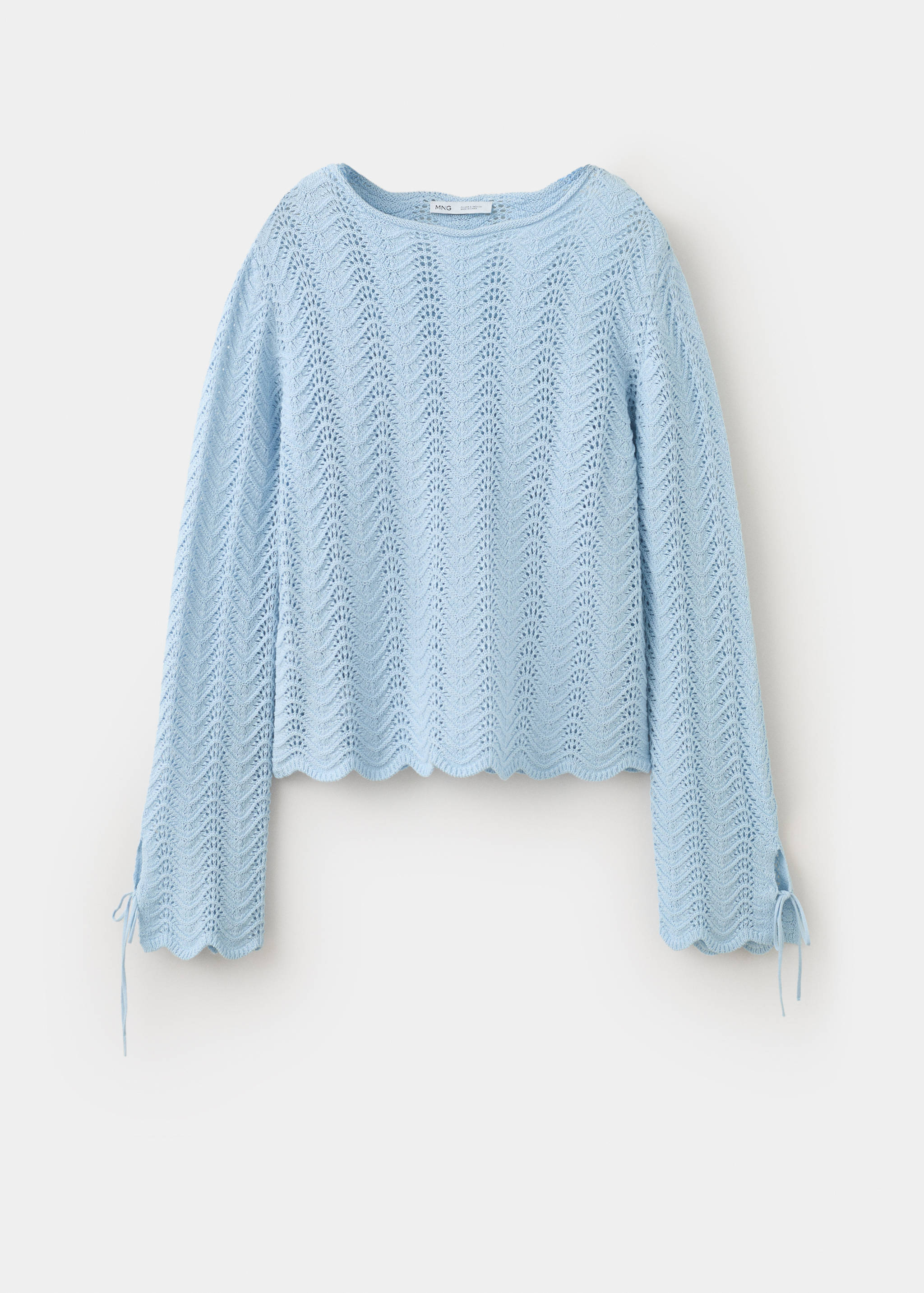 Openwork knit sweater with slit sleeves - Article without model