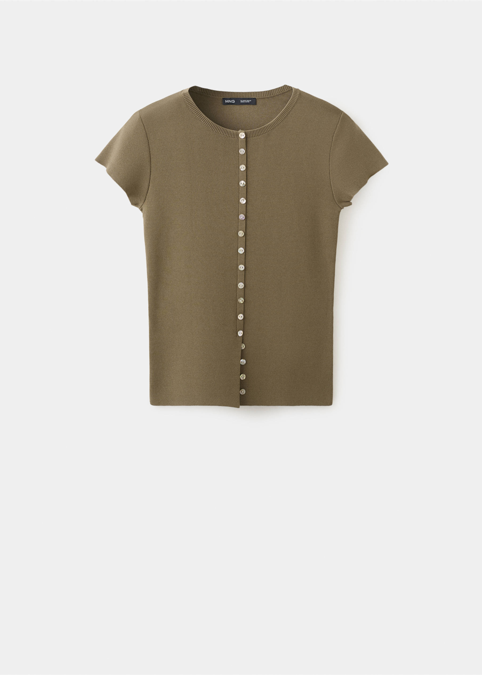 Buttons detail knit sweater - Article without model, Medium Brown. Ref: 27007150-00.