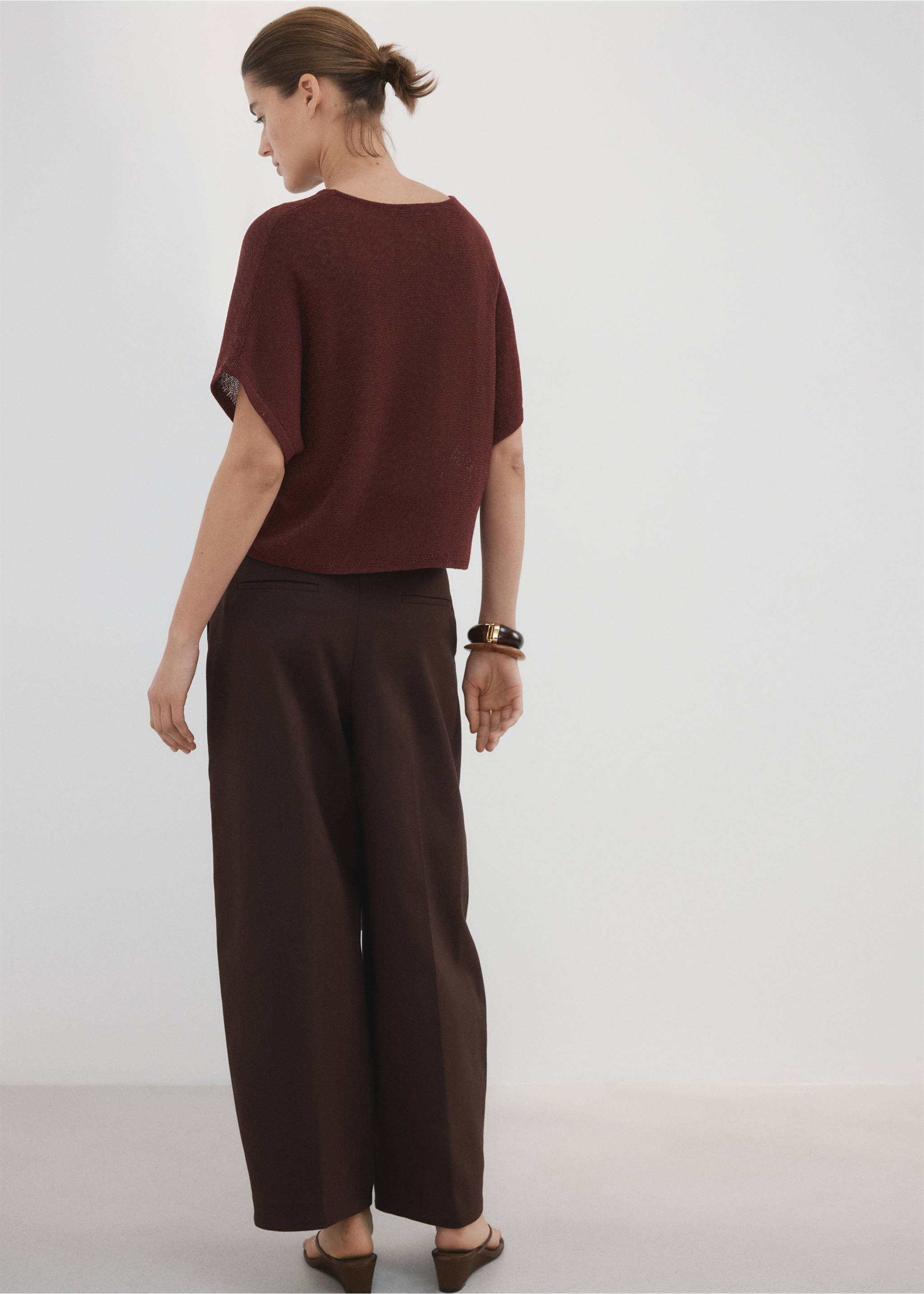 تيشيرت محبوك بأكمام قصيرة - الجهة الخلفية للمنتج, برتقالي محروق. Ref: 27007151-00.