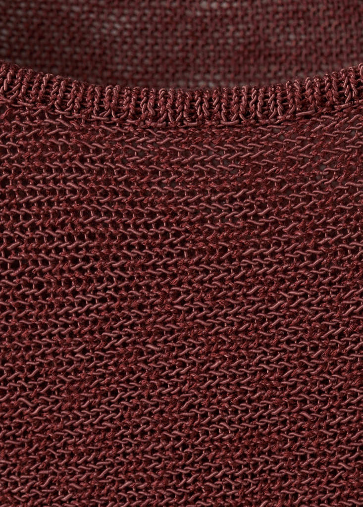Short-sleeved knitted sweater — Burnt Orange