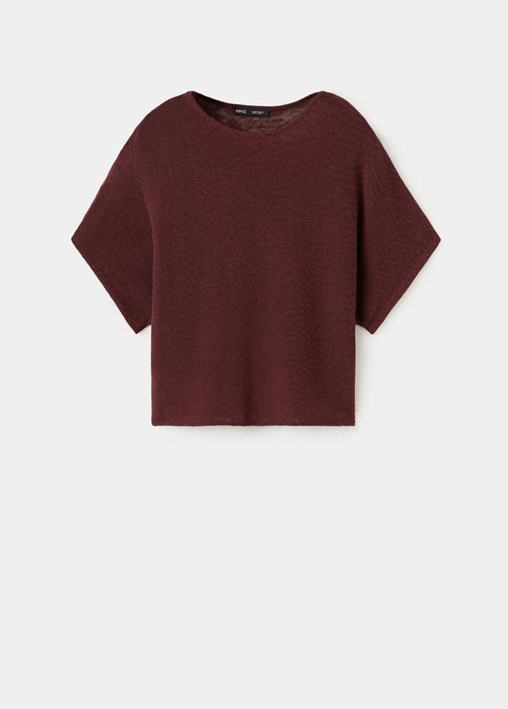 Short-sleeved knitted sweater — Burnt Orange