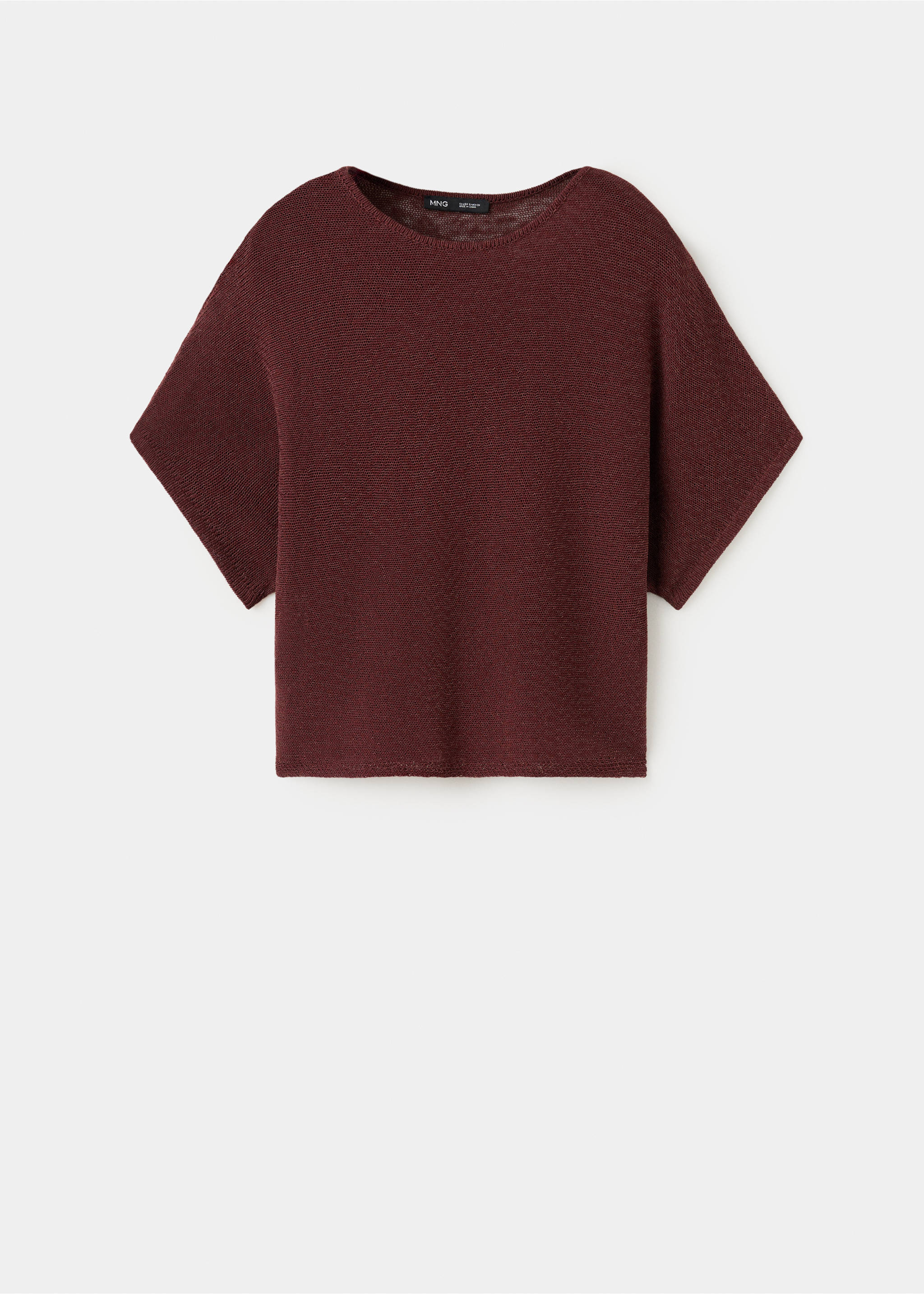 Short-sleeved knitted sweater - Article without model, Burnt Orange. Ref: 27007151-00.