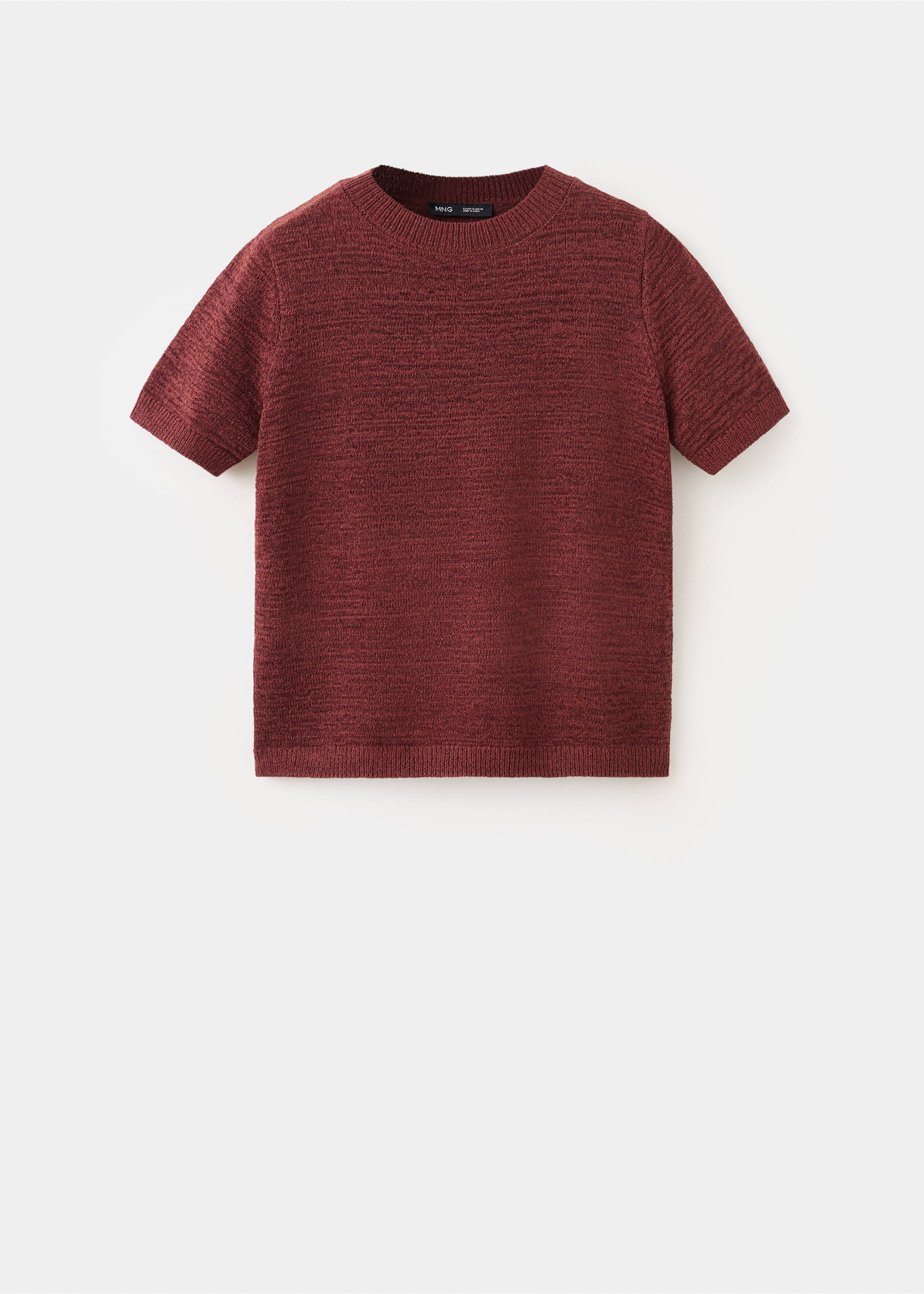 تيشيرت محبوك بأكمام قصيرة - منتج دون نموذج, برتقالي محروق. Ref: 27007152-00.