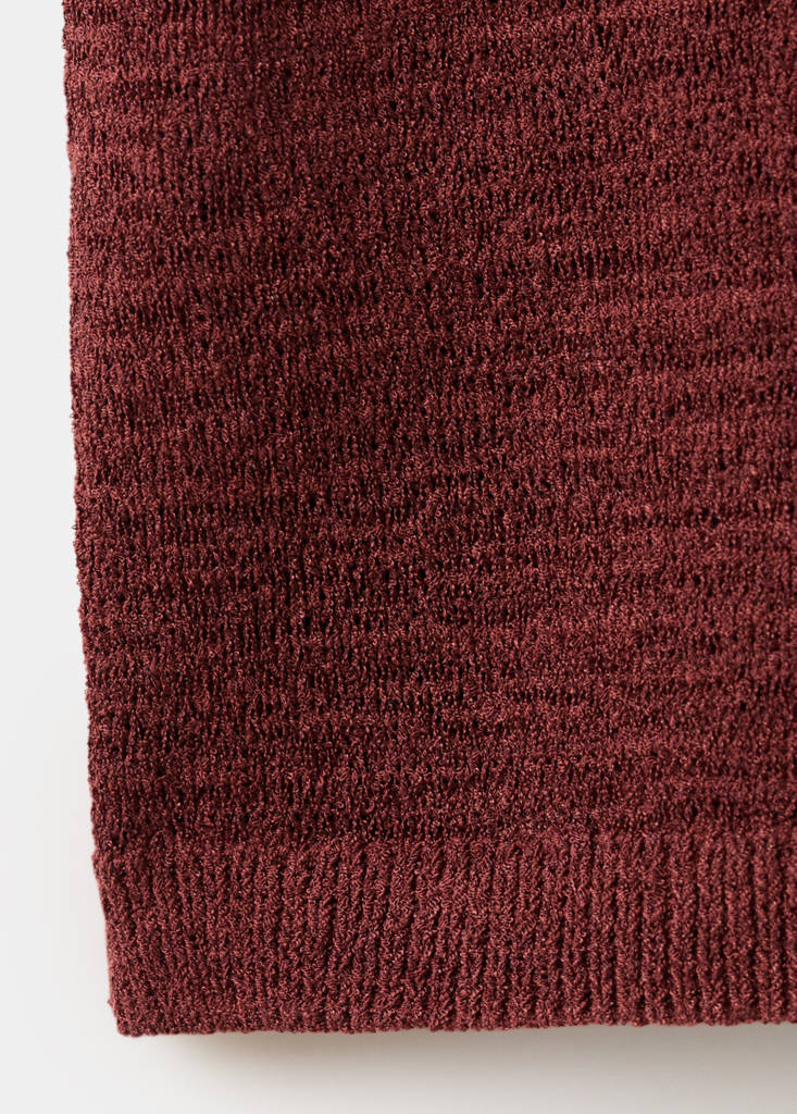 Short-sleeved knitted sweater — Burnt Orange