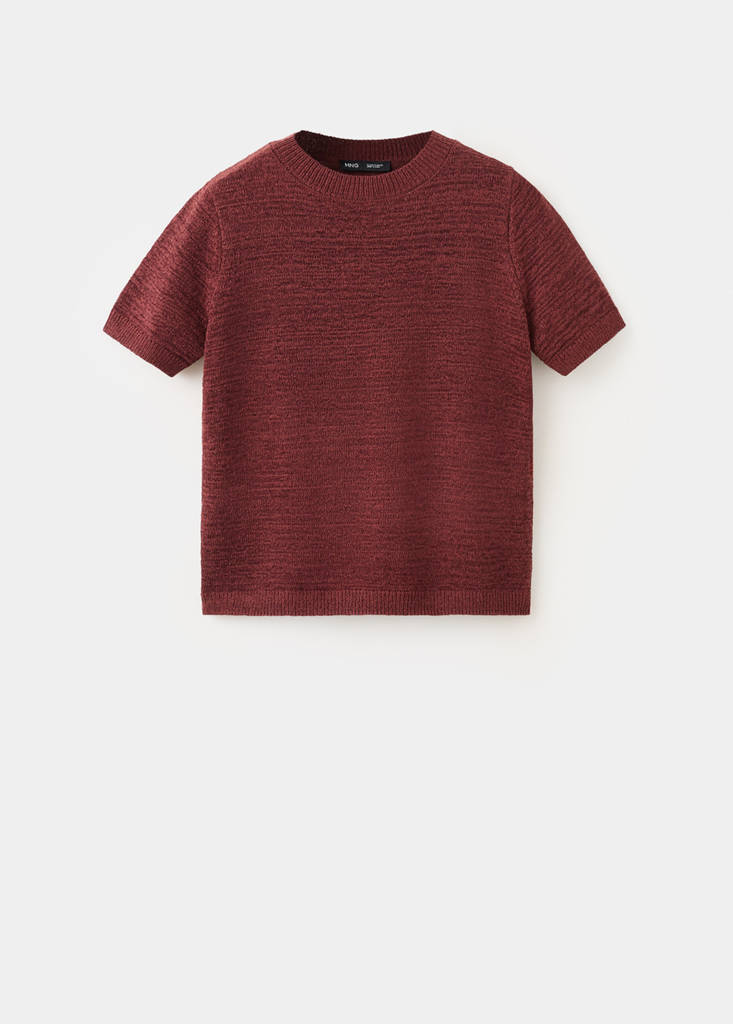 Short-sleeved knitted sweater — Burnt Orange