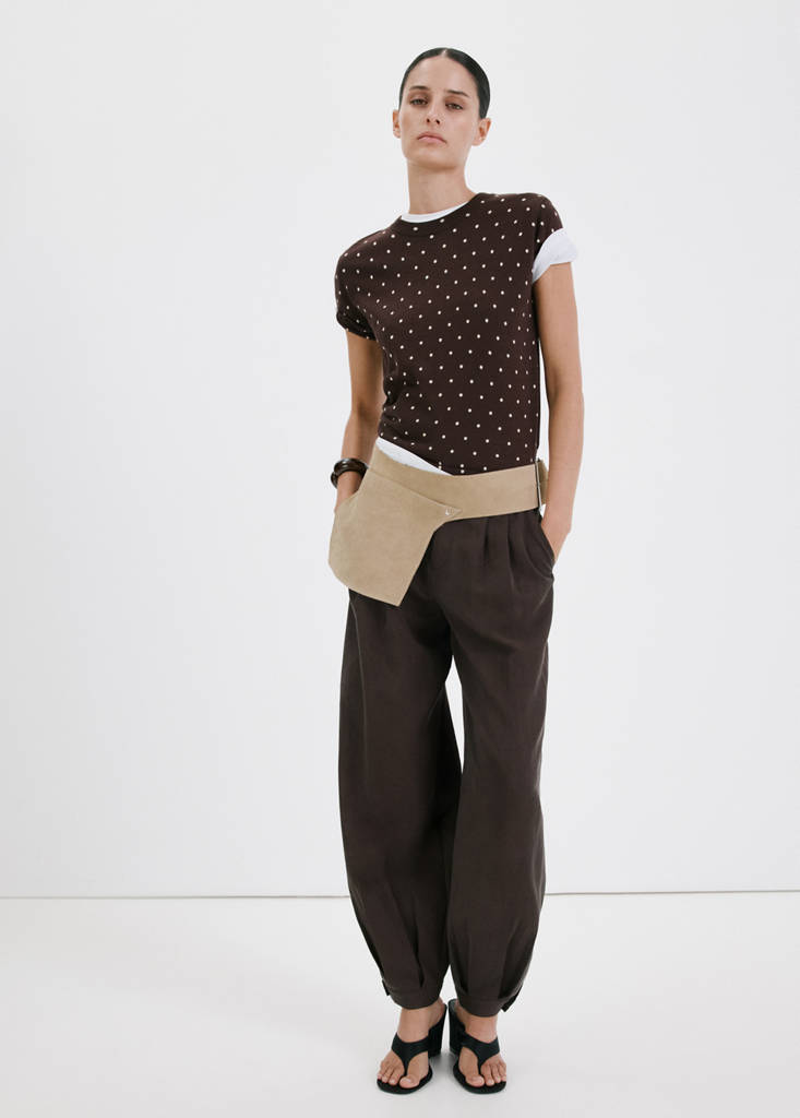 Polka-dot knitted sweater — Chocolate