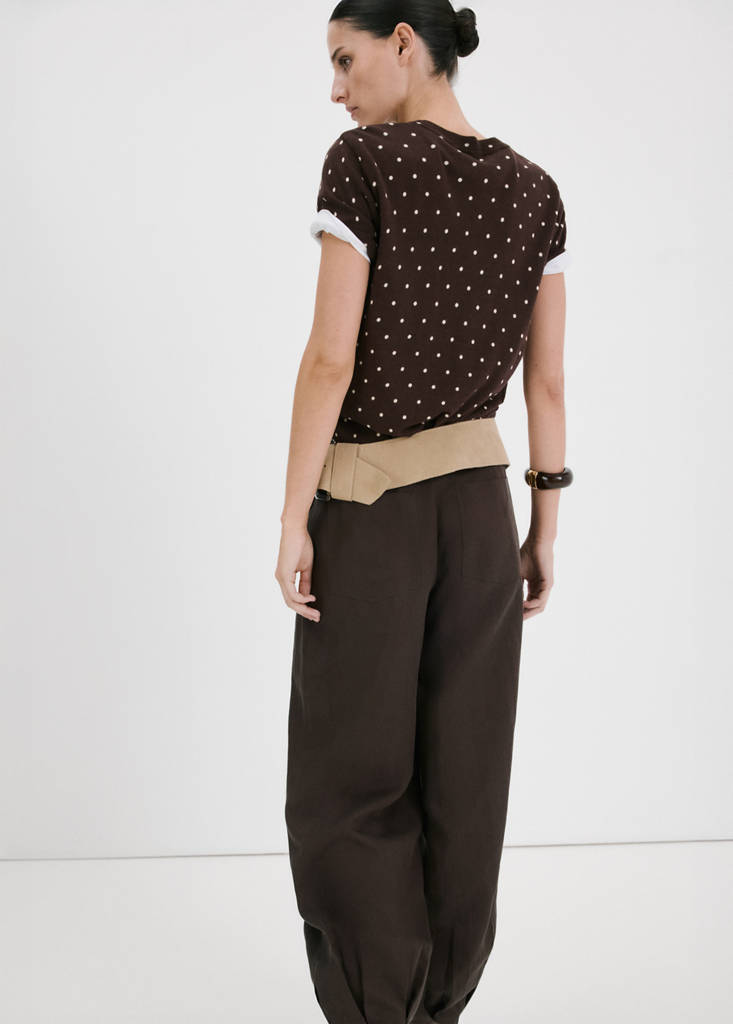 Polka-dot knitted sweater — Chocolate