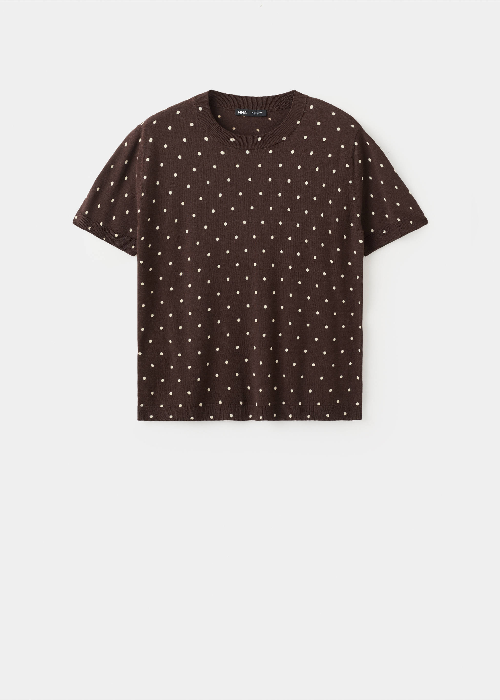 Polka-dot knitted sweater - Article without model, Chocolate. Ref: 27007153-00.