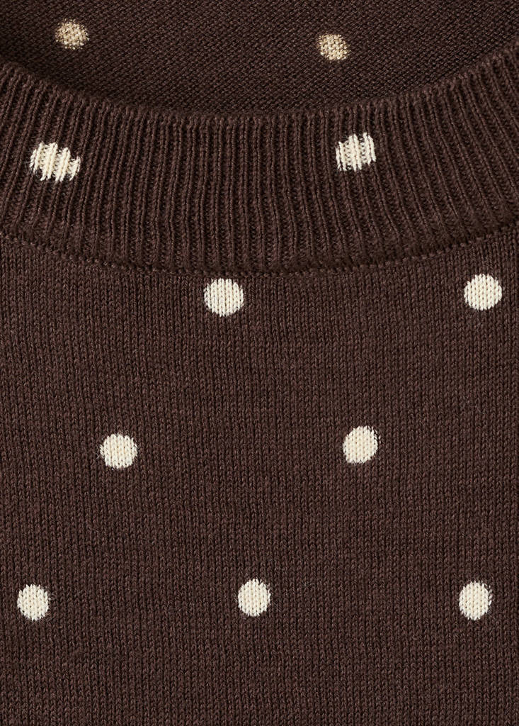 Polka-dot knitted sweater — Chocolate
