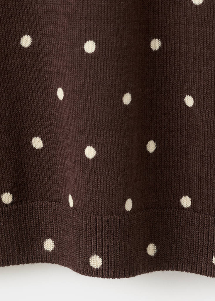 Polka-dot knitted sweater — Chocolate