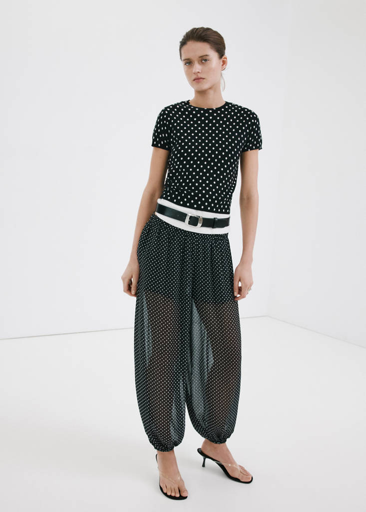 Polka-dot knitted sweater — Black