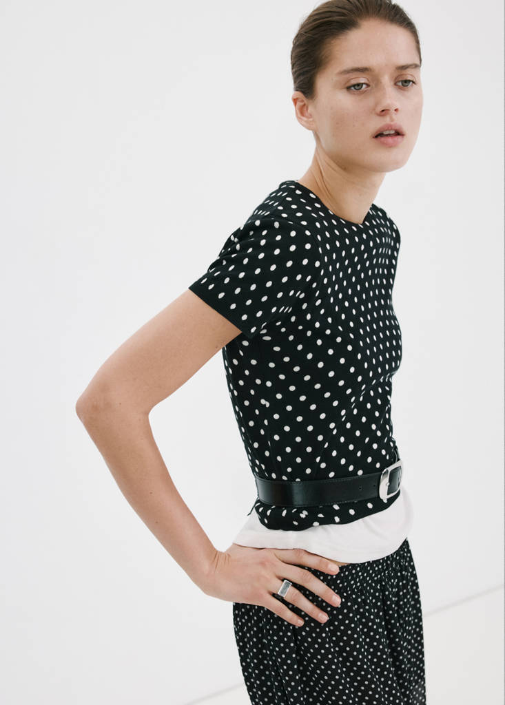 Polka-dot knitted sweater — Black