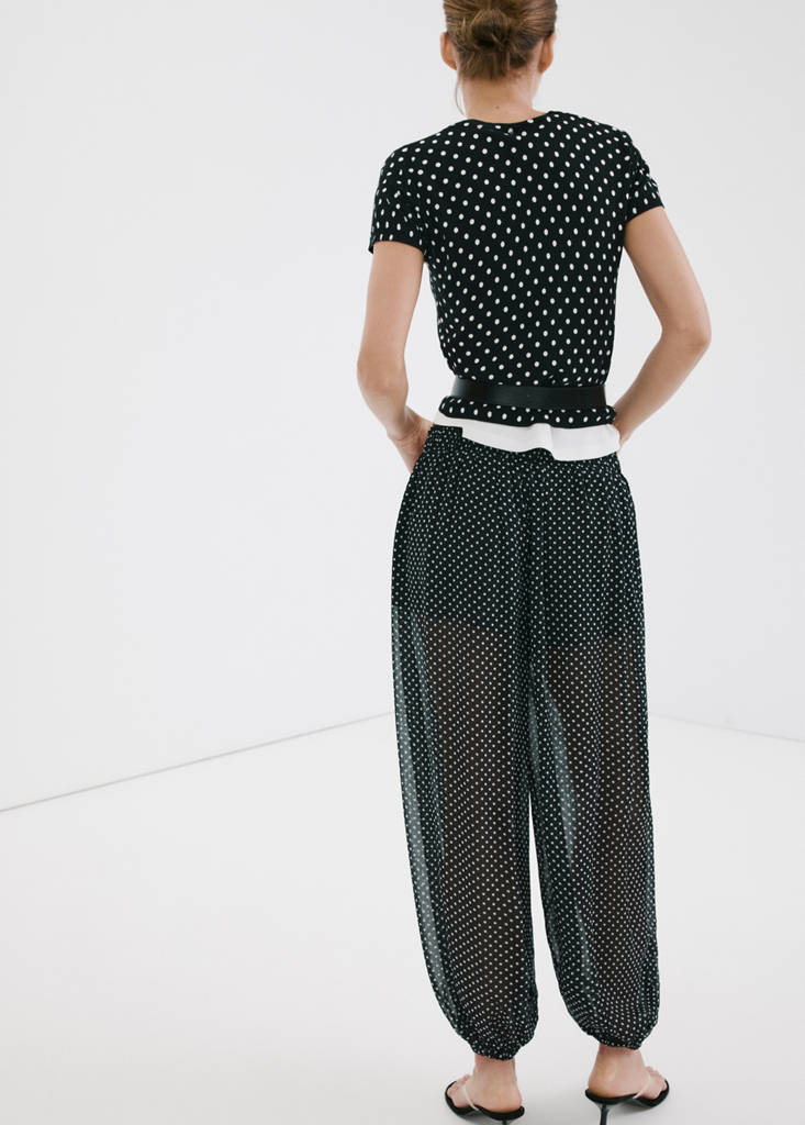 Polka-dot knitted sweater — Black