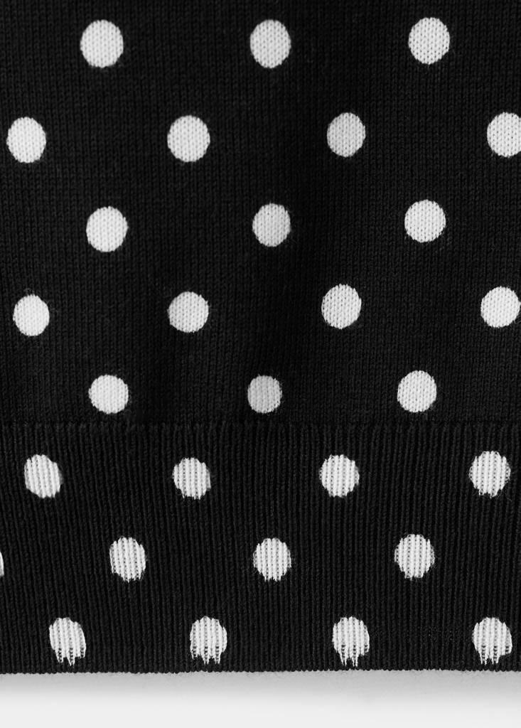 Polka-dot knitted sweater — Black