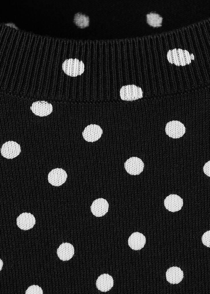 Polka-dot knitted sweater — Black