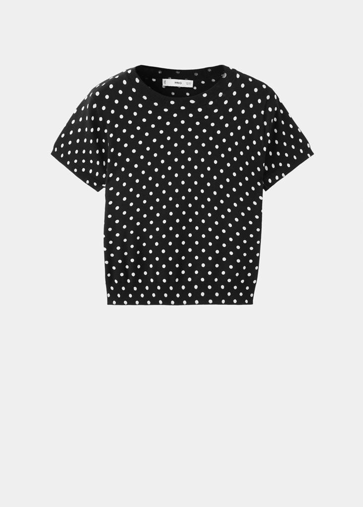 Polka-dot knitted sweater — Black