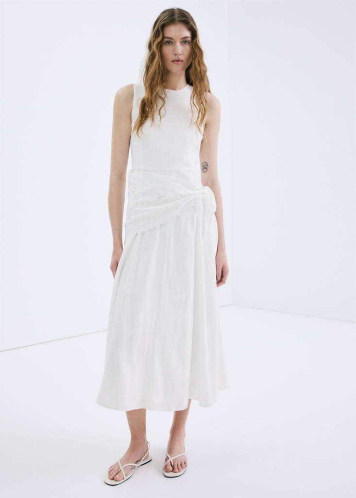 Handkerchief A-line dress — Ecru