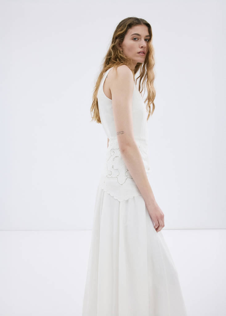 Handkerchief A-line dress — Ecru