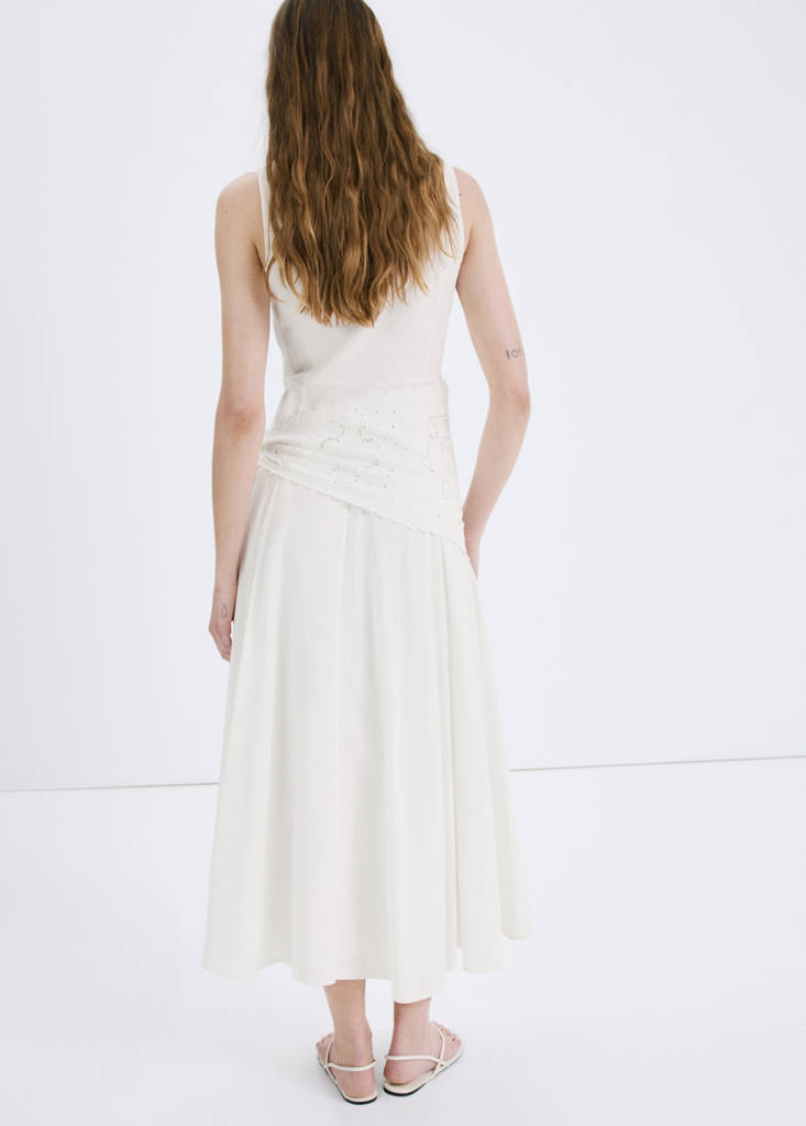 Handkerchief A-line dress — Ecru