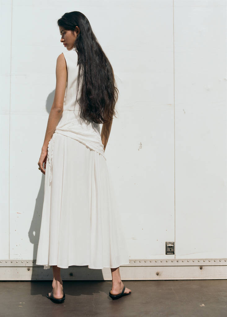 Handkerchief A-line dress — Ecru