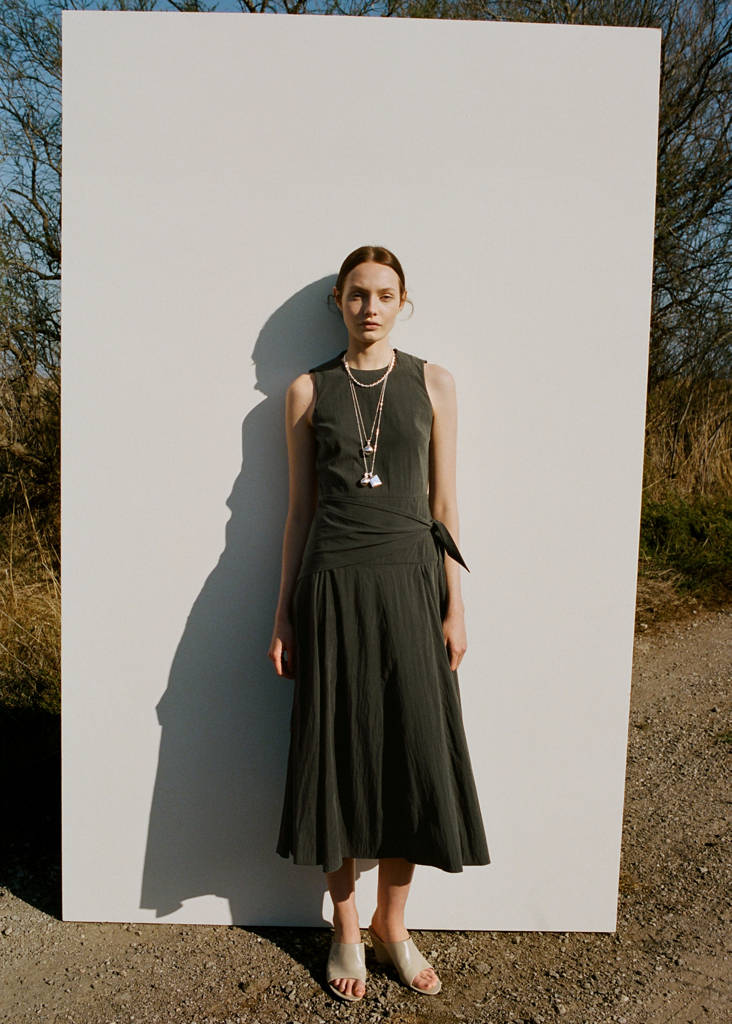 Lyocell handkerchief dress — Khaki