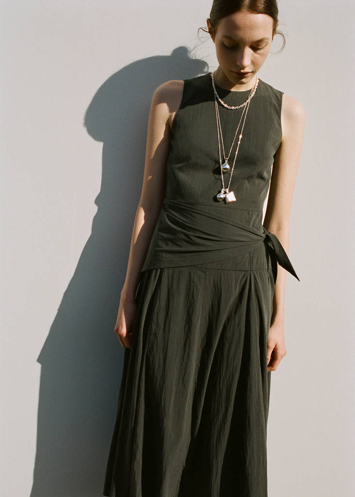 Lyocell handkerchief dress — Khaki