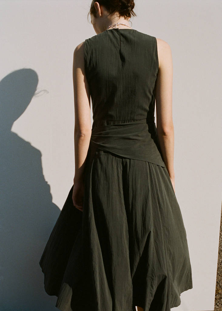 Lyocell handkerchief dress — Khaki