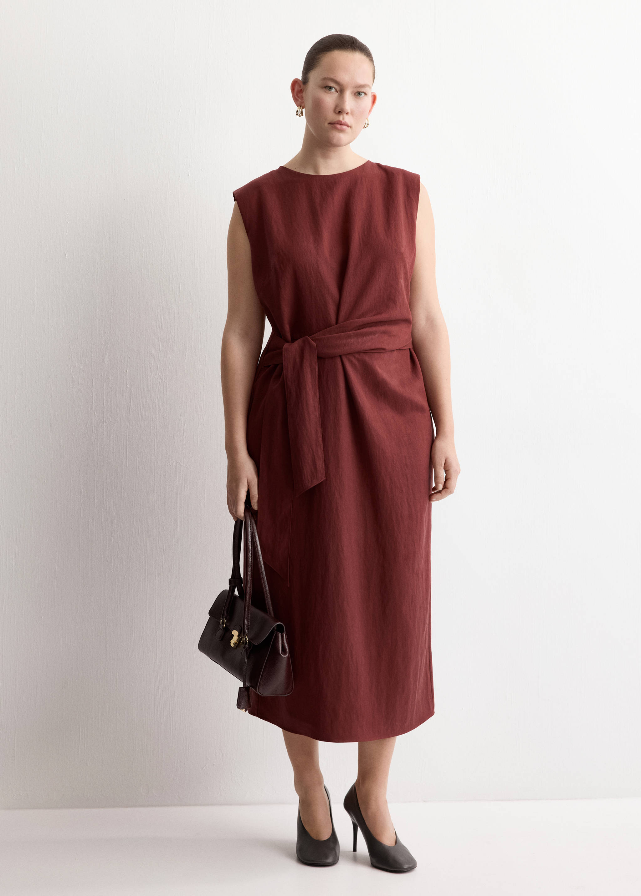 Lyocell dress with knot detail - Details of the article 3
