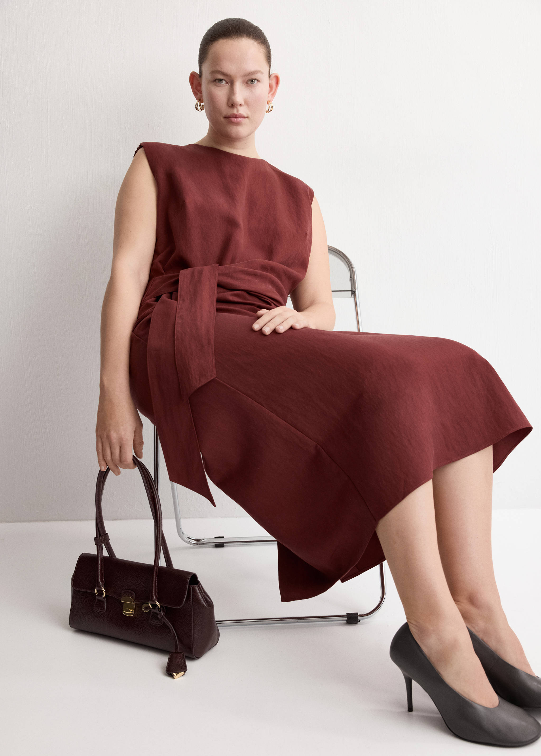 Lyocell dress with knot detail - Details of the article 4