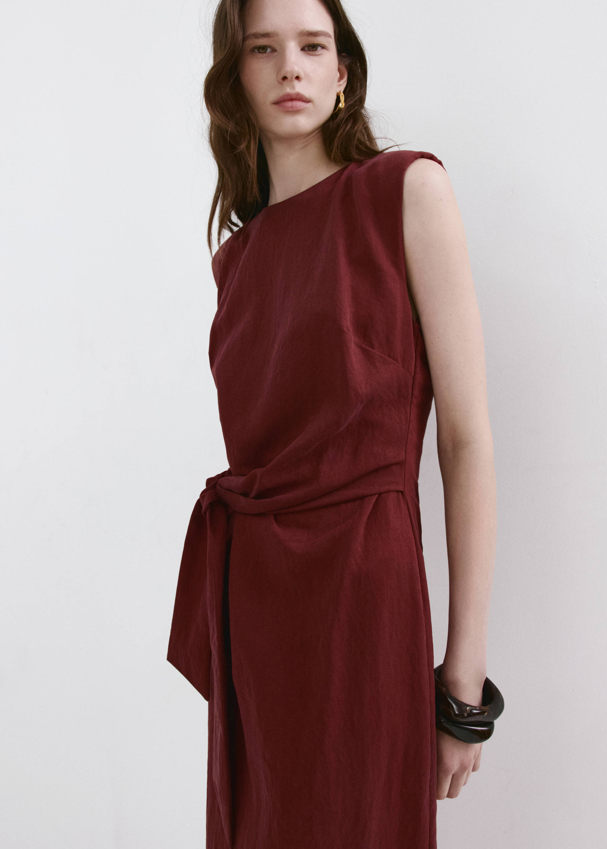 Lyocell dress with knot detail - Details of the article 1