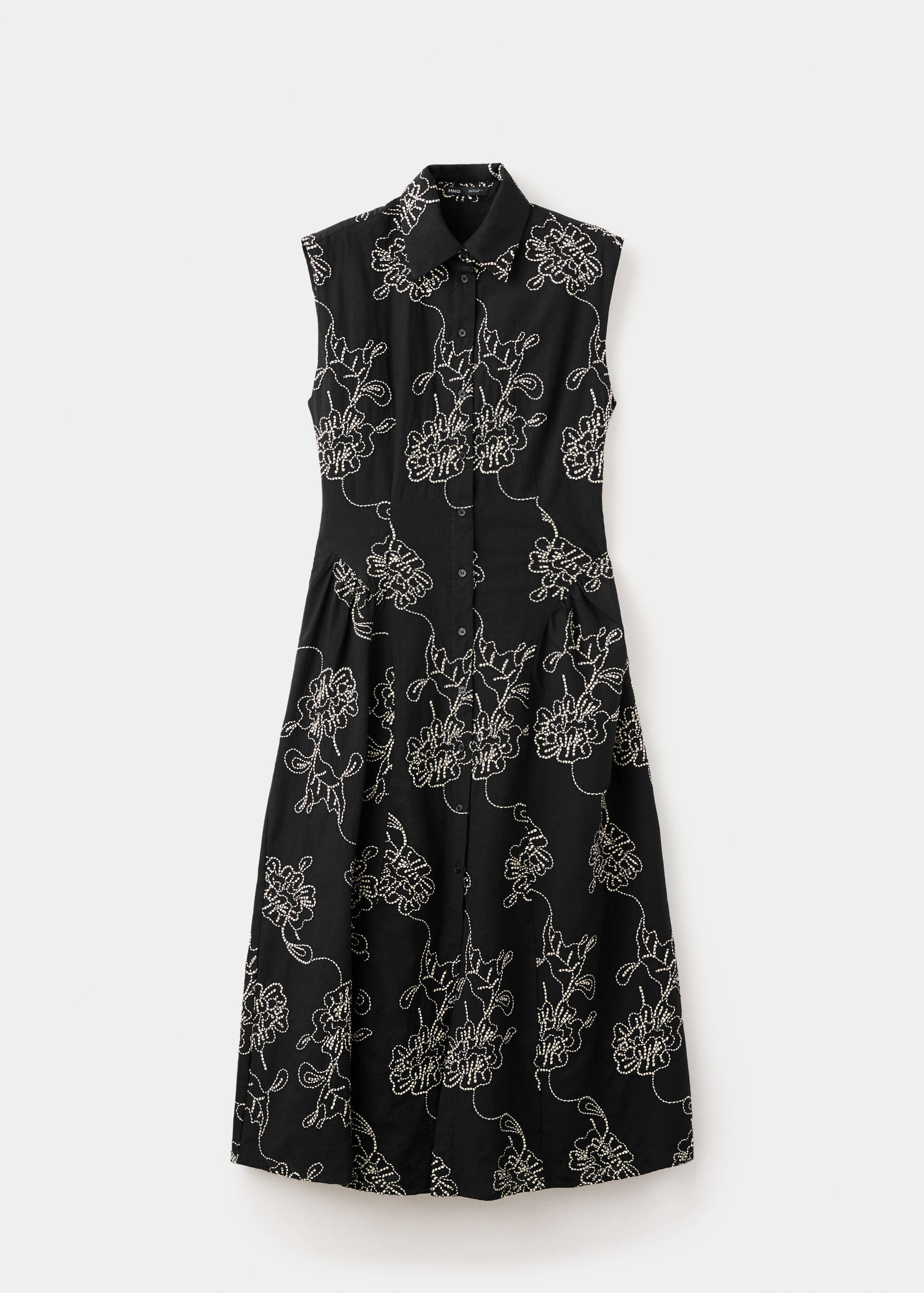 Embroidered floral shirt dress - Article without model