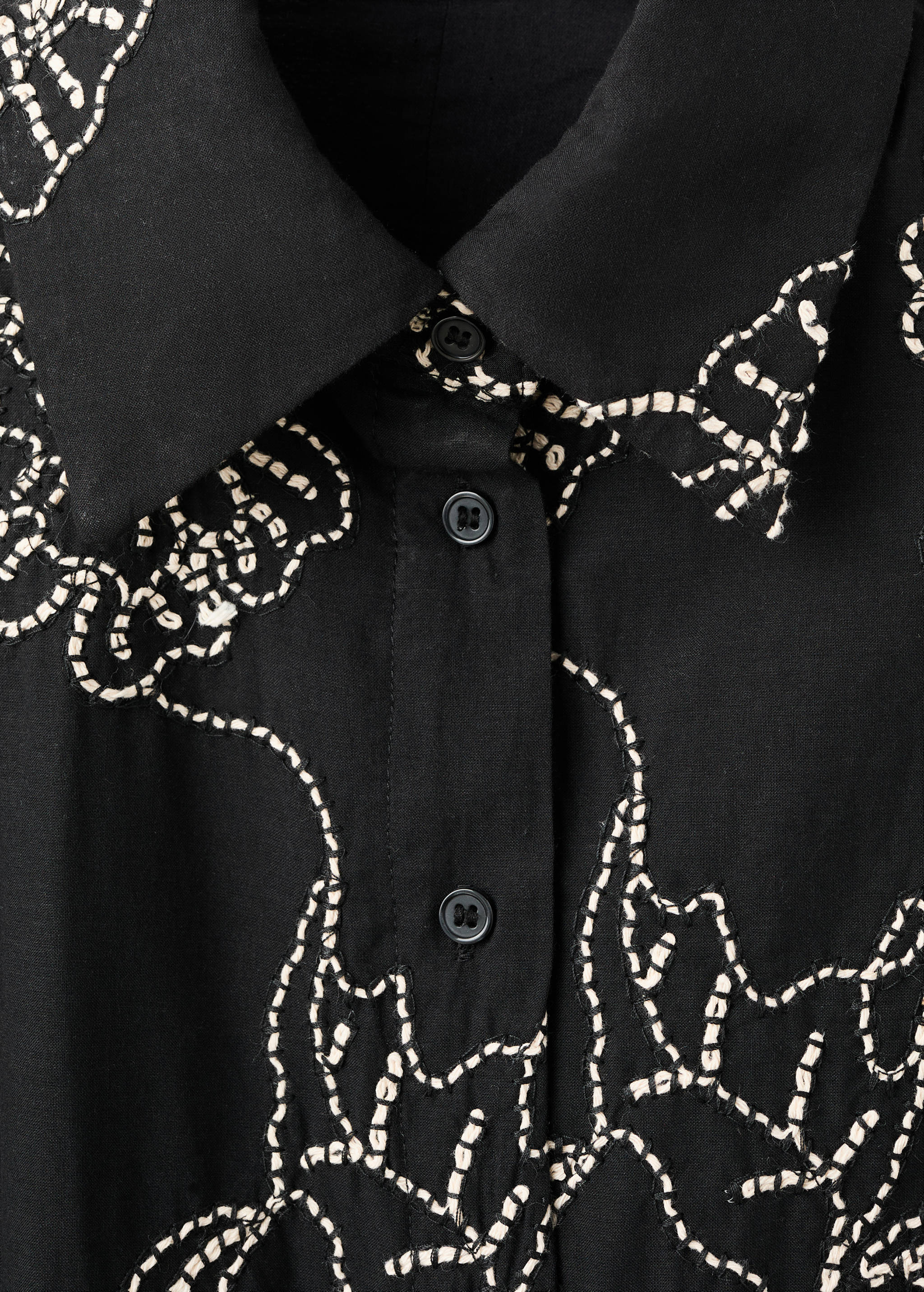 Embroidered floral shirt dress - Details of the article 8