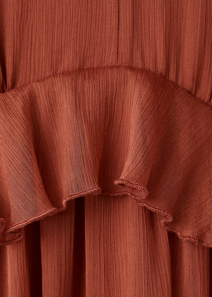 Long ruffled dress — Burnt Orange