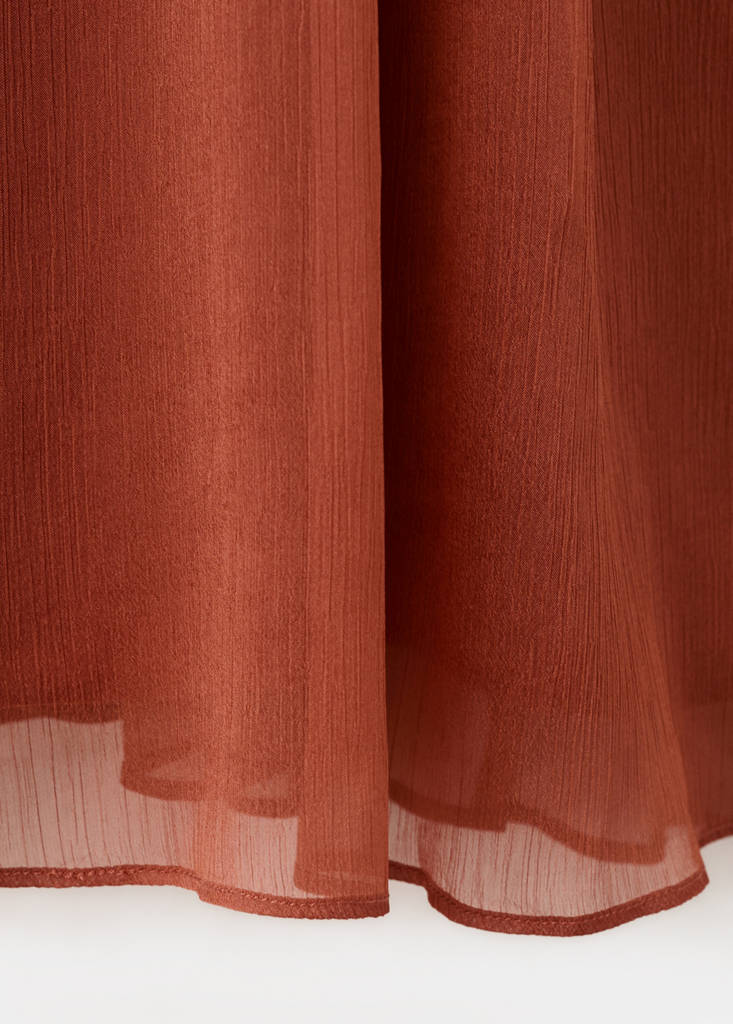 Long ruffled dress — Burnt Orange
