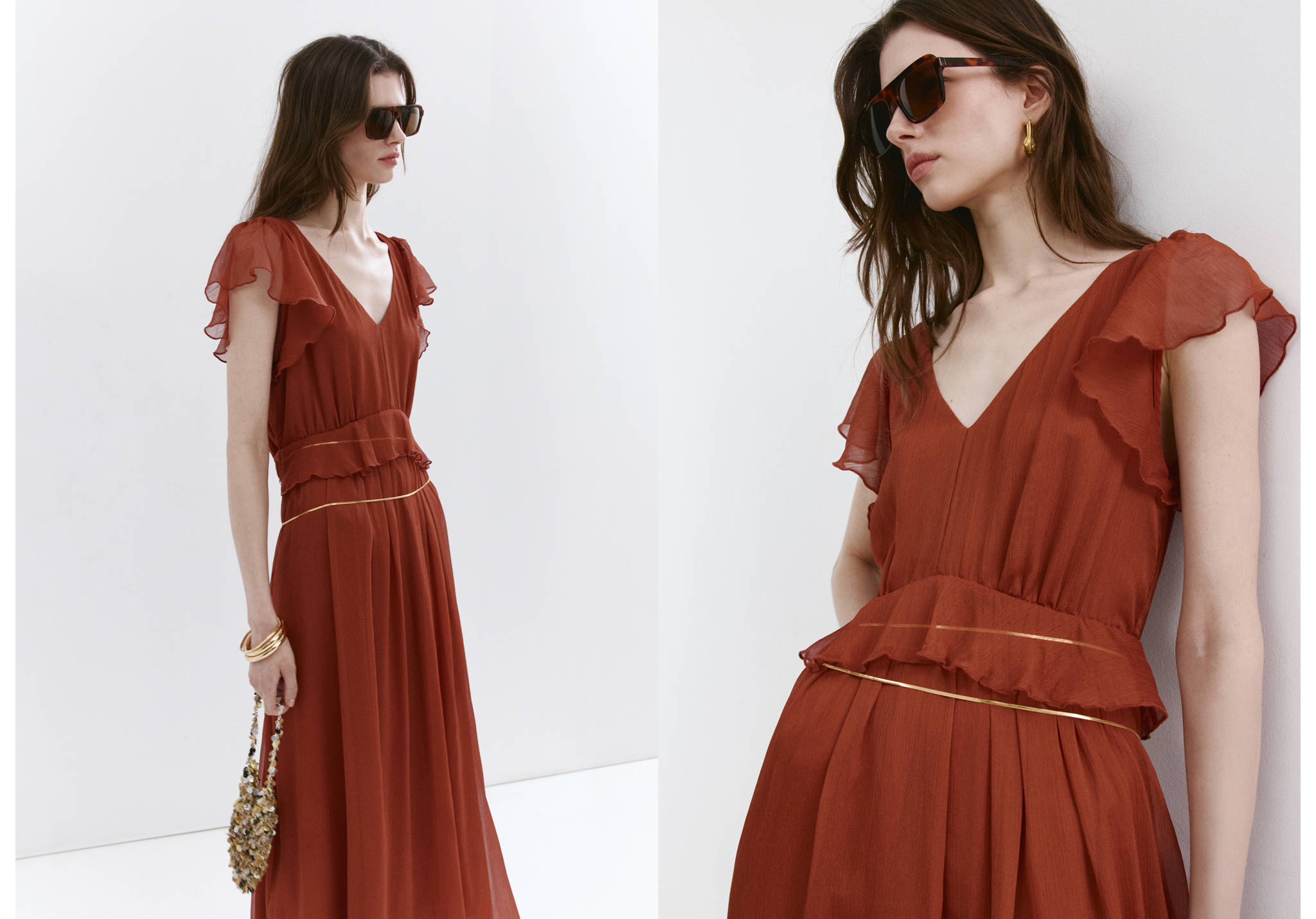 Long ruffled dress - Panoramic plane