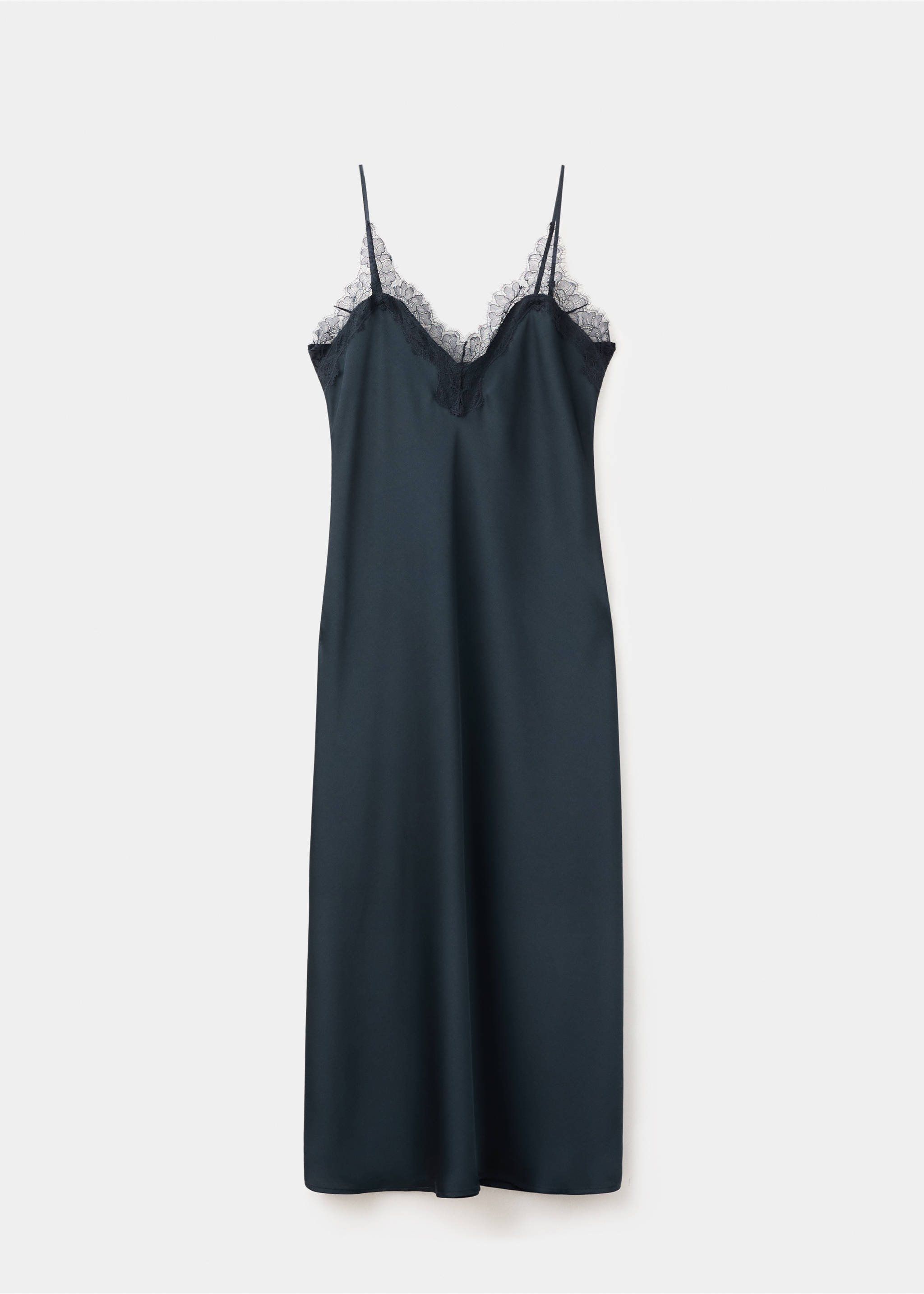 Vestido lencero satinado - Artículo sin modelo, Azul marino. Ref: 27007168-00.