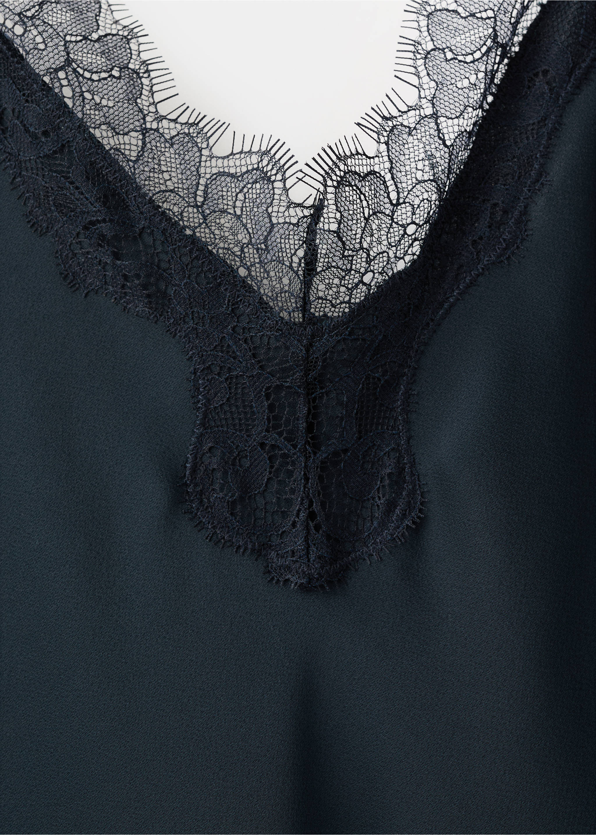 Vestido lencero satinado - Detalle del artículo 8, Azul marino. Ref: 27007168-00.