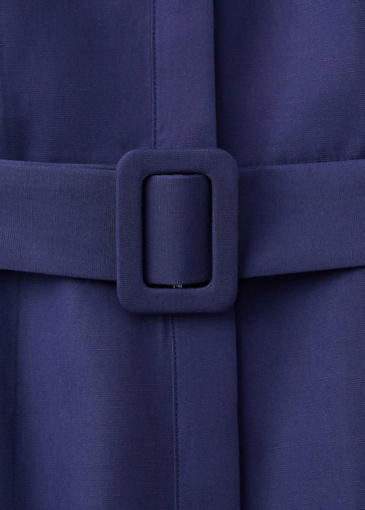 Lyocell belted shirt dress — Dark Navy