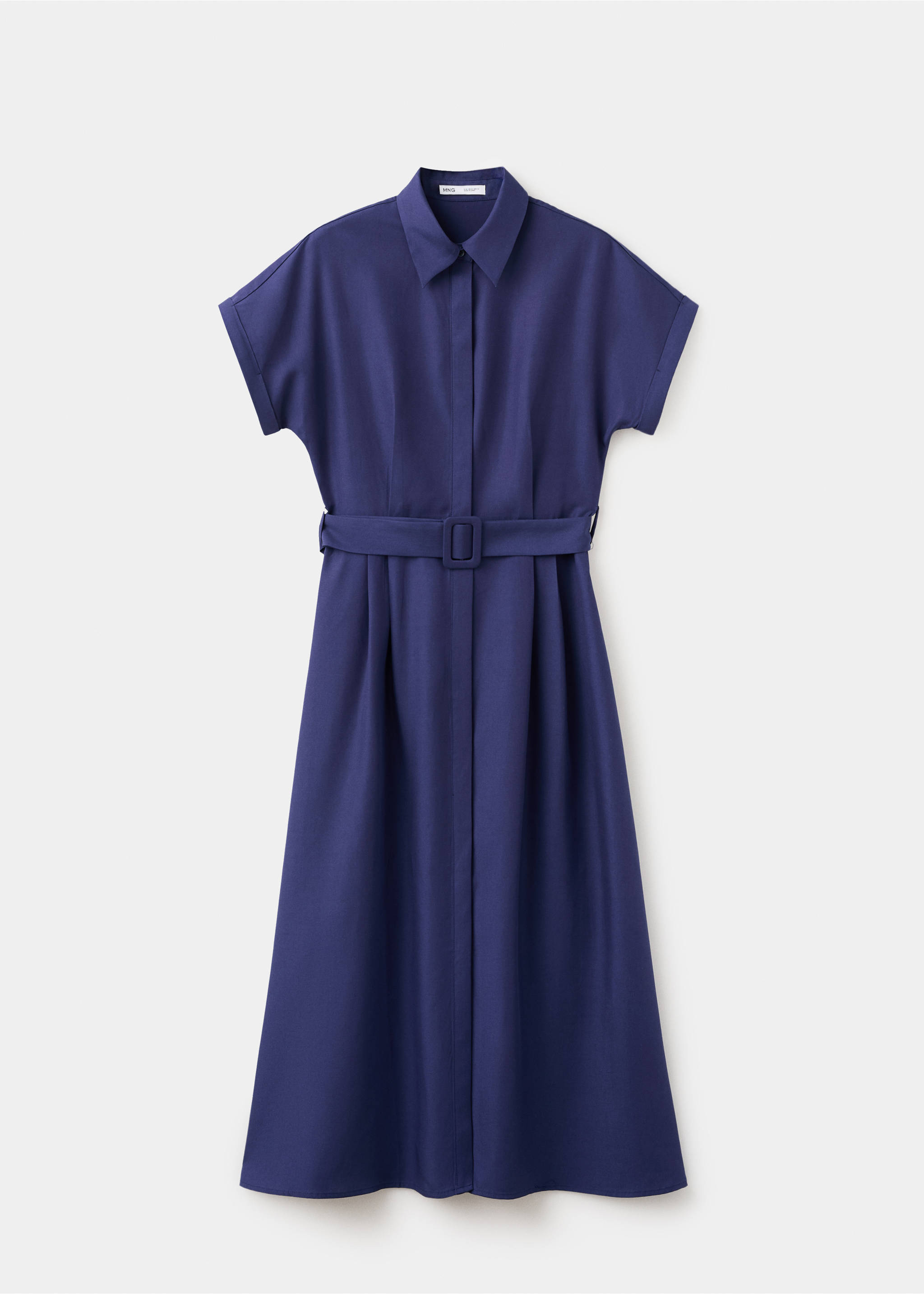 Lyocell belted shirt dress - Article without model, Dark Navy. Ref: 27007170-00.