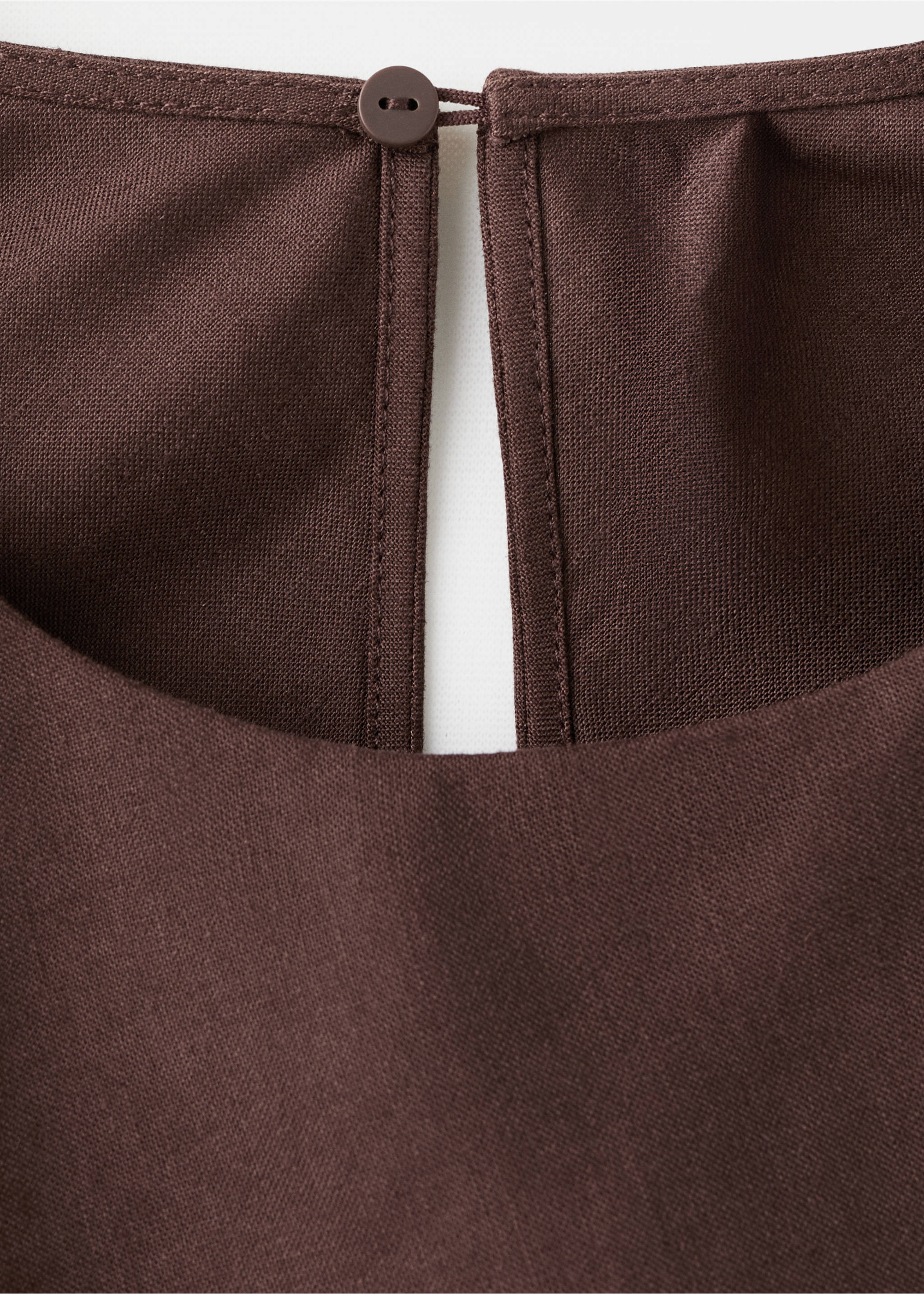 Wrap midi-dress with knot - Details of the article 0, Chocolate. Ref: 27007171-00.