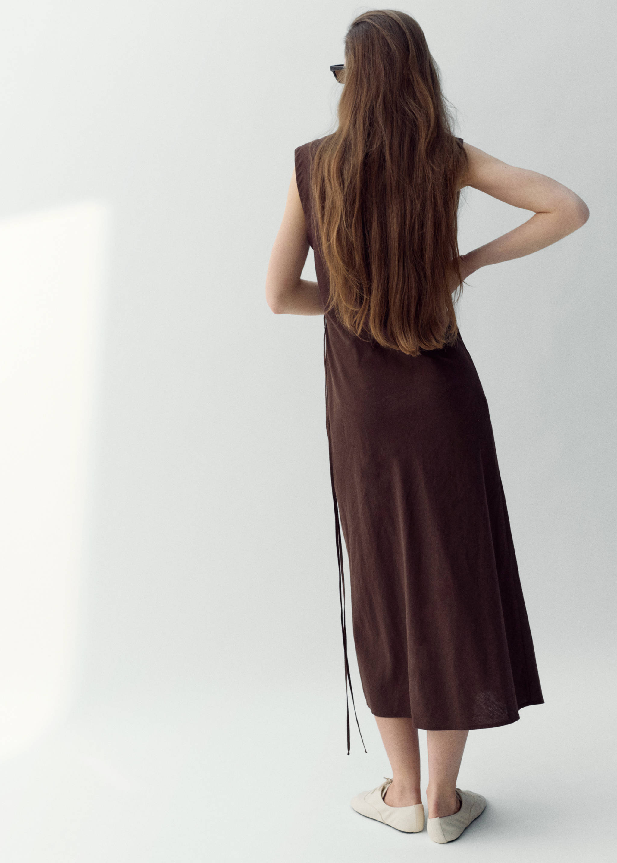 Wrap midi-dress with knot - Reverse of the article