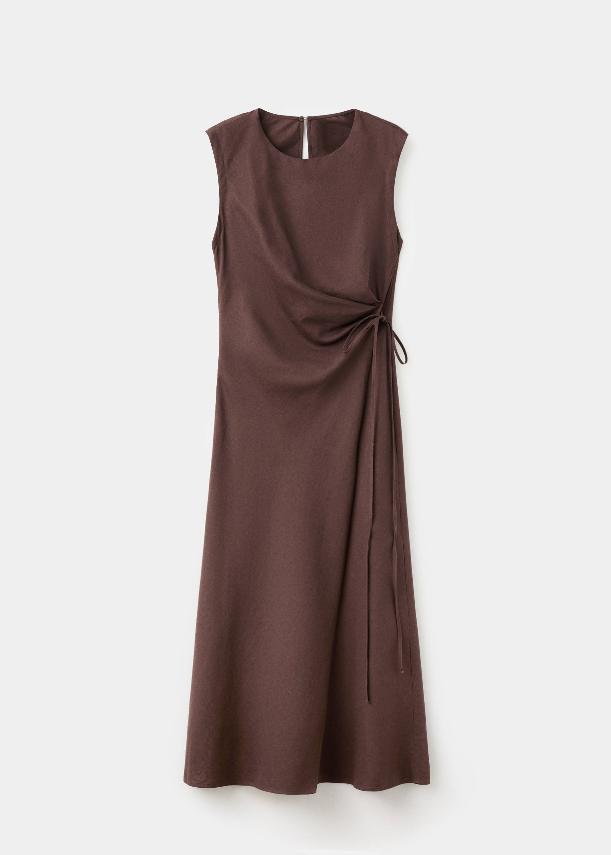 Crossed linen-blend dress - Article without model