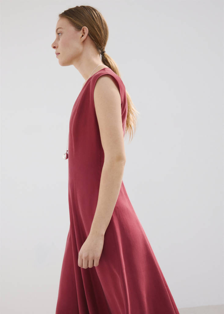 V-neck midi dress